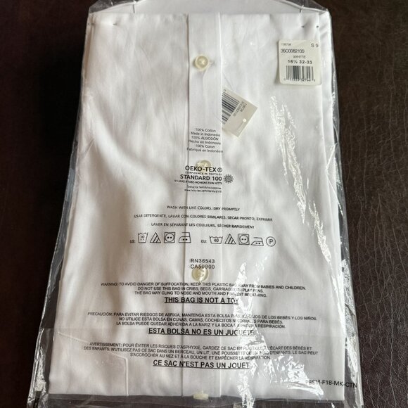 NWT Michael Kors White Dress Shirt 16.5 32/33 Regular Fit 100% Cotton - Picture 2 of 7